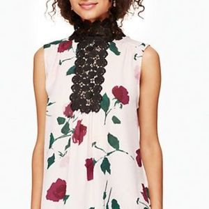 Kate Spade Rose Cierra Silk Top sz L